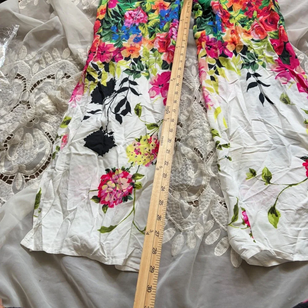 Johnny Was California Floral Zebra Print Wide Leg Pajama Pants CSW8122AM Small